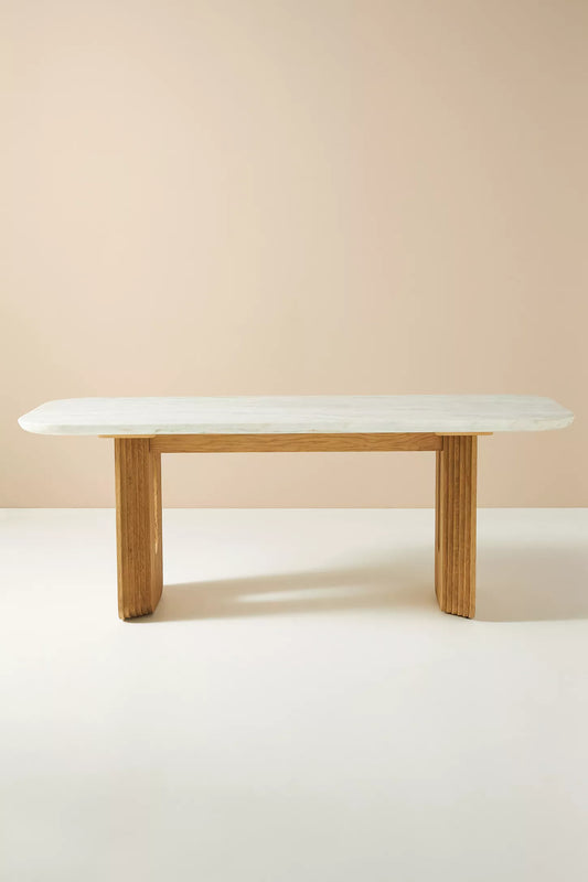 Cayden OAK Marble Dining Set